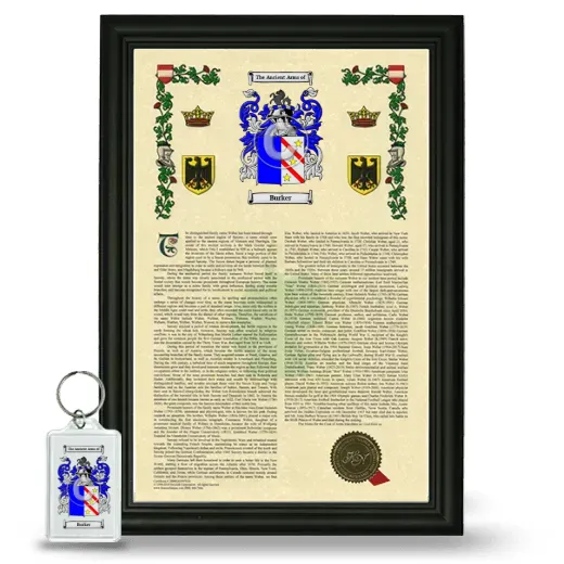 Burker Framed Armorial History and Keychain - Black