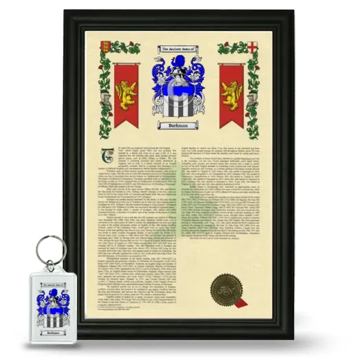 Burkman Framed Armorial History and Keychain - Black