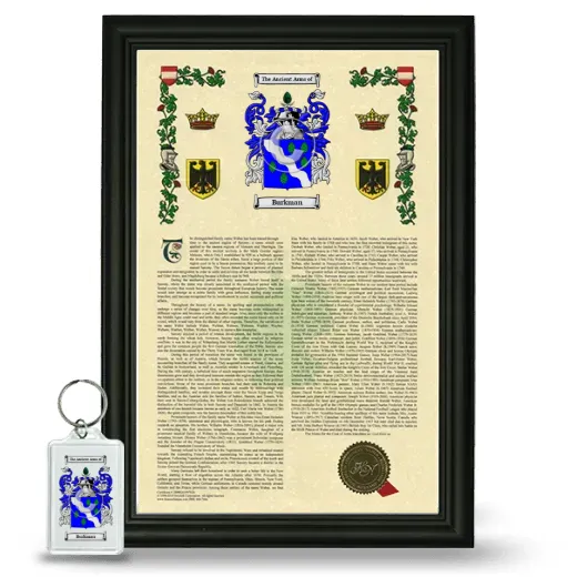 Burkman Framed Armorial History and Keychain - Black