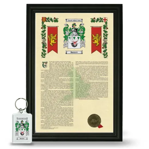 Burmett Framed Armorial History and Keychain - Black