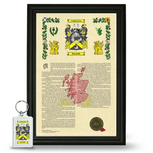Burniside Framed Armorial History and Keychain - Black
