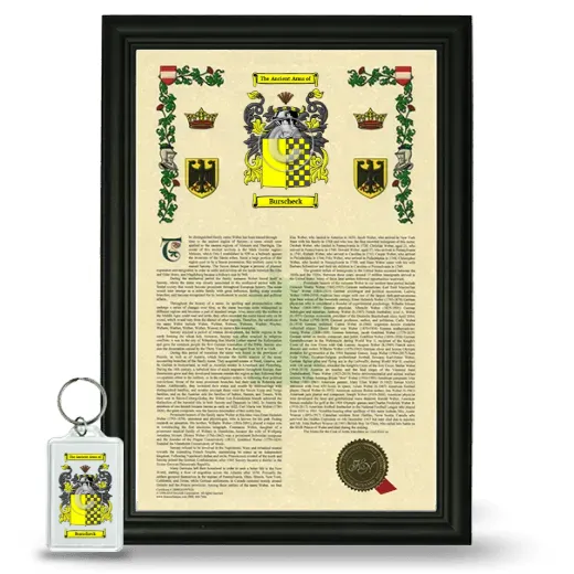 Burscheck Framed Armorial History and Keychain - Black