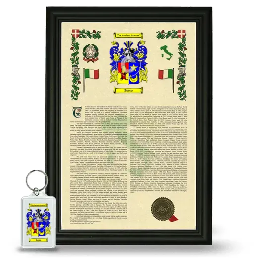 Busco Framed Armorial History and Keychain - Black