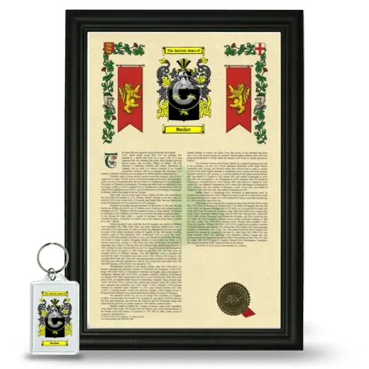 Busher Framed Armorial History and Keychain - Black