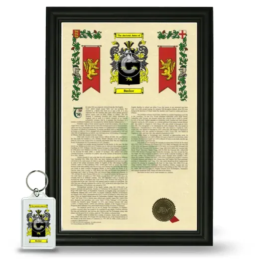 Bushor Framed Armorial History and Keychain - Black