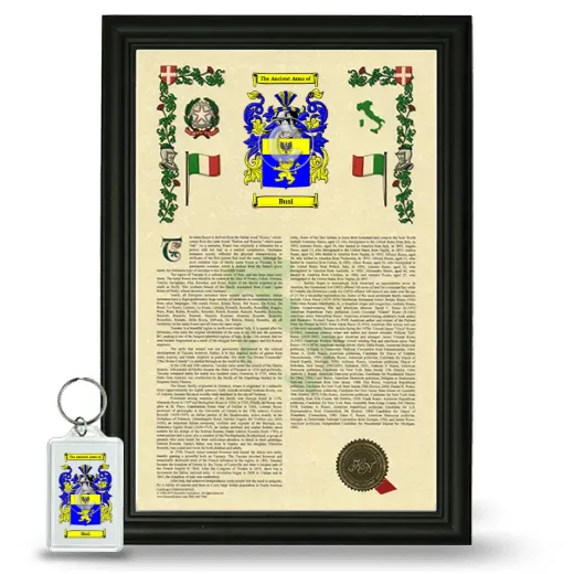 Busi Framed Armorial History and Keychain - Black