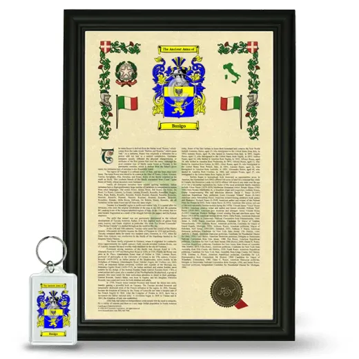 Busigo Framed Armorial History and Keychain - Black