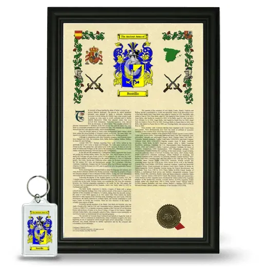 Bustillo Framed Armorial History and Keychain - Black