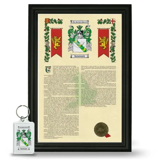 Butterwyck Framed Armorial History and Keychain - Black