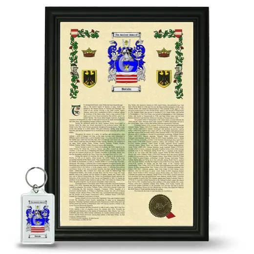 Butzin Framed Armorial History and Keychain - Black