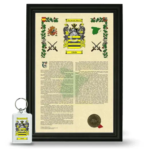 Cátala Framed Armorial History and Keychain - Black