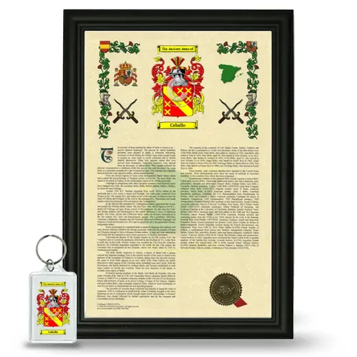 Caballo Framed Armorial History and Keychain - Black