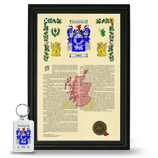 Cabery Framed Armorial History and Keychain - Black