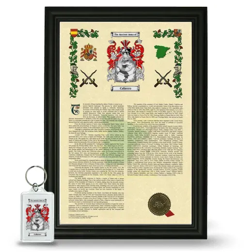 Cabrero Framed Armorial History and Keychain - Black