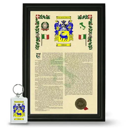 Cabroni Framed Armorial History and Keychain - Black