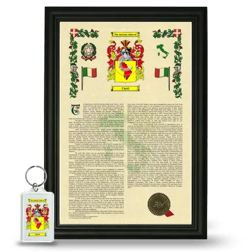 Cacci Framed Armorial History and Keychain - Black