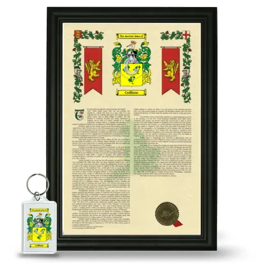 Cadiham Framed Armorial History and Keychain - Black