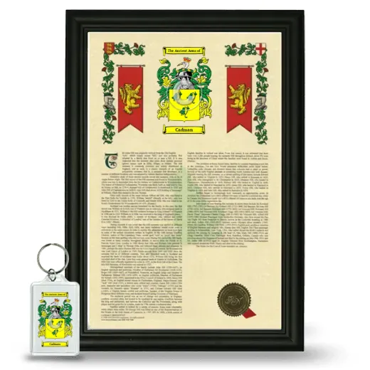Cadman Framed Armorial History and Keychain - Black