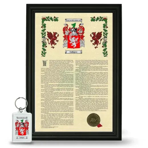 Cadogan- Framed Armorial History and Keychain - Black
