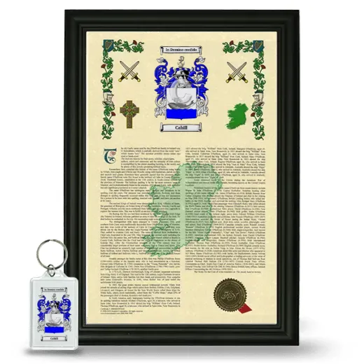 Cahill Framed Armorial History and Keychain - Black