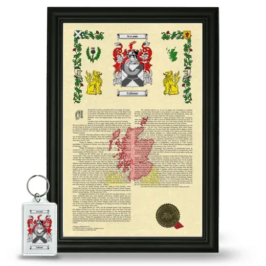 Cahone Framed Armorial History and Keychain - Black