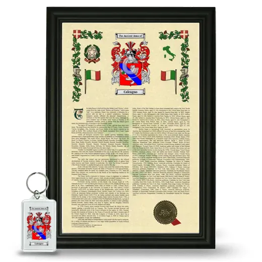 Calcagno Framed Armorial History and Keychain - Black
