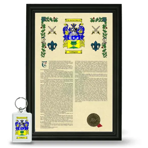 Caldagues Framed Armorial History and Keychain - Black