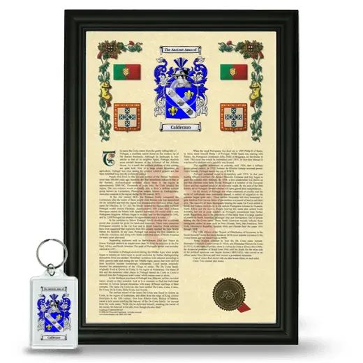 Calderaro Framed Armorial History and Keychain - Black