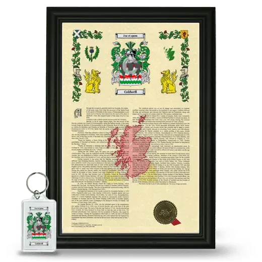 Caldwell Framed Armorial History and Keychain - Black