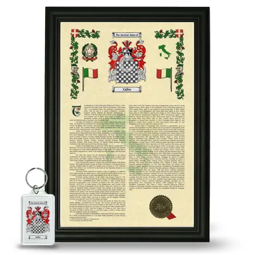 Calvo Framed Armorial History and Keychain - Black