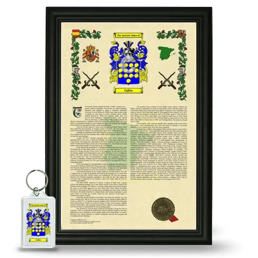 Calvo Framed Armorial History and Keychain - Black