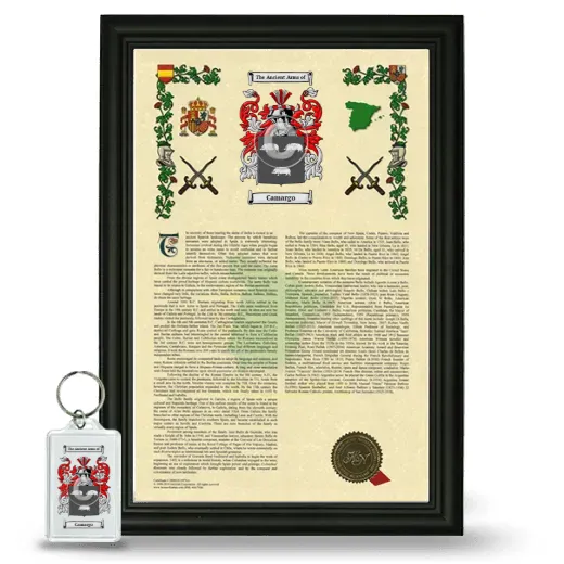 Camargo Framed Armorial History and Keychain - Black