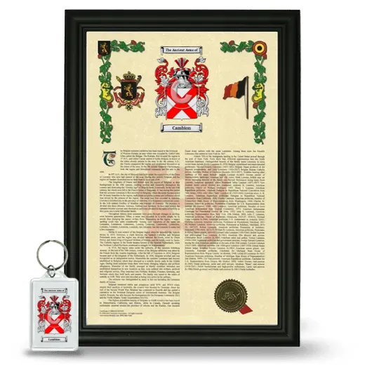 Cambion Framed Armorial History and Keychain - Black