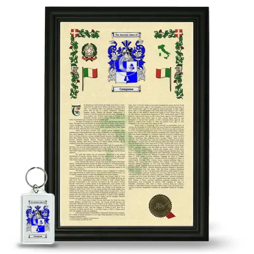 Campana Framed Armorial History and Keychain - Black
