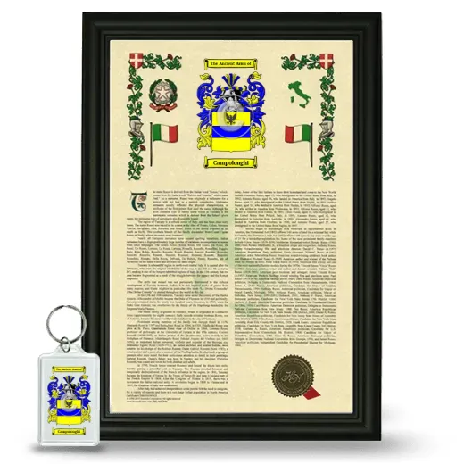 Campolonghi Framed Armorial History and Keychain - Black