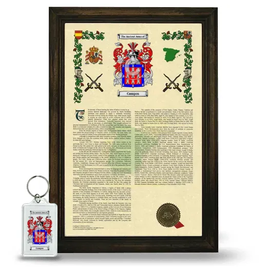 Campos Framed Armorial History and Keychain - Brown