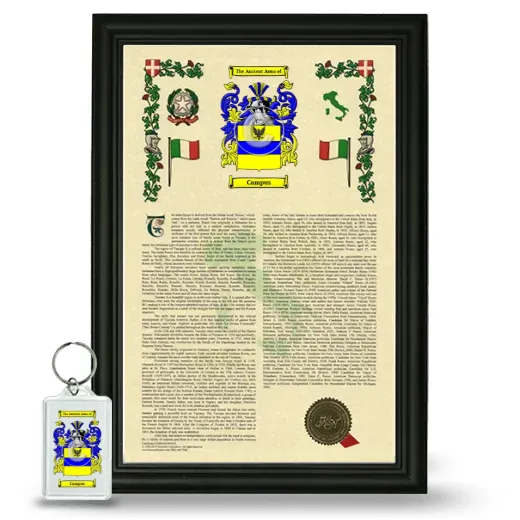 Campus Framed Armorial History and Keychain - Black