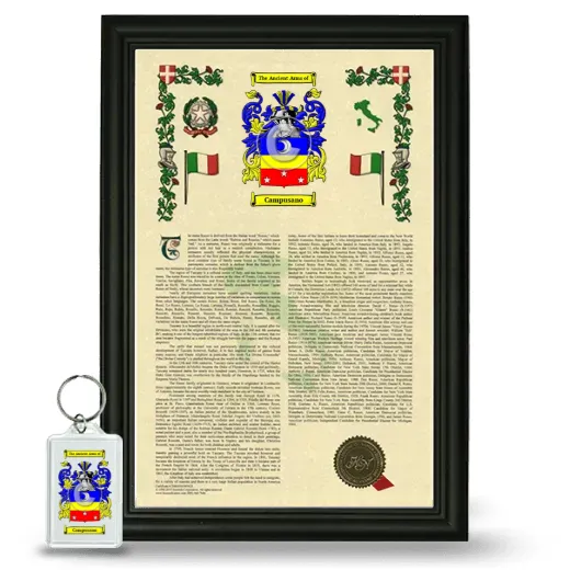 Campusano Framed Armorial History and Keychain - Black