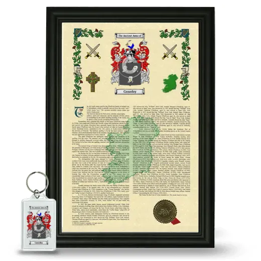Canaday Framed Armorial History and Keychain - Black