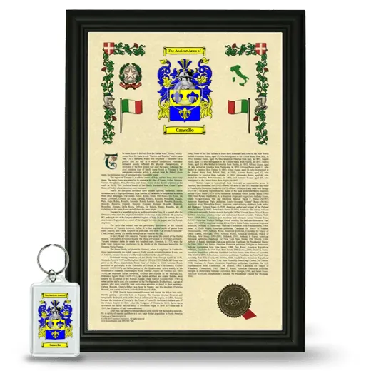 Cancello Framed Armorial History and Keychain - Black