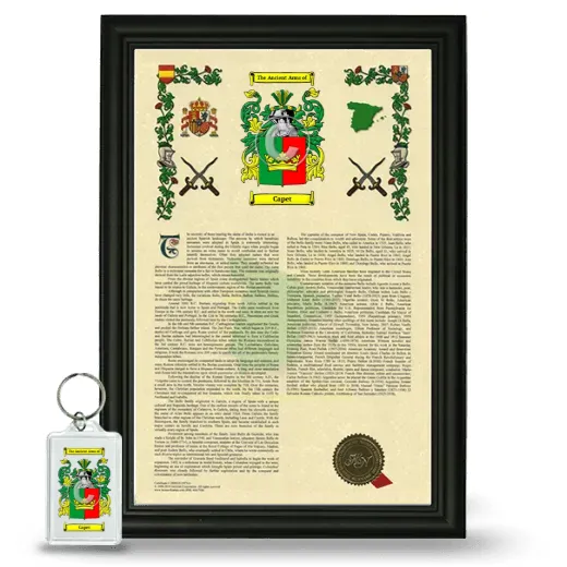 Capet Framed Armorial History and Keychain - Black