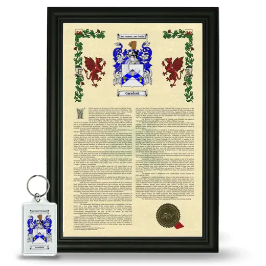 Caradock Framed Armorial History and Keychain - Black