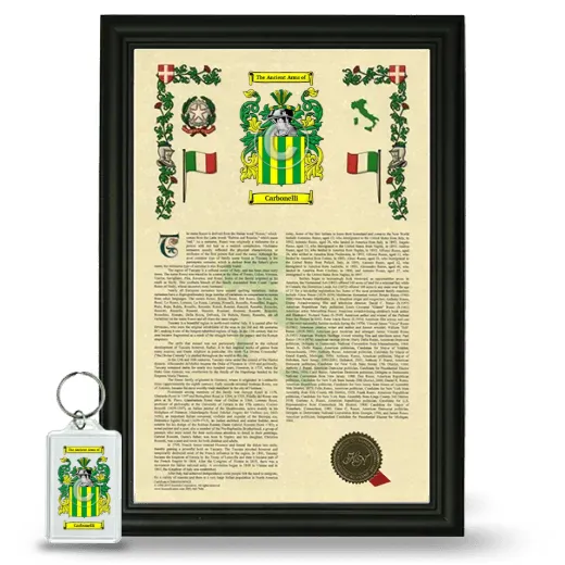 Carbonelli Framed Armorial History and Keychain - Black