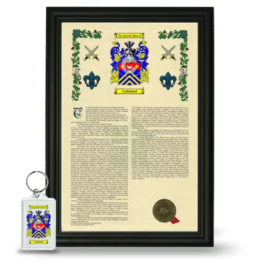 Carbonnel Framed Armorial History and Keychain - Black