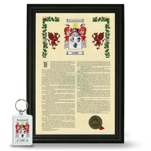 Cardiffe Framed Armorial History and Keychain - Black