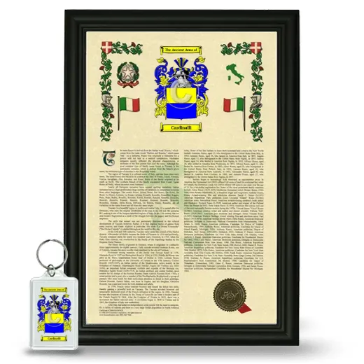 Cardinalli Framed Armorial History and Keychain - Black
