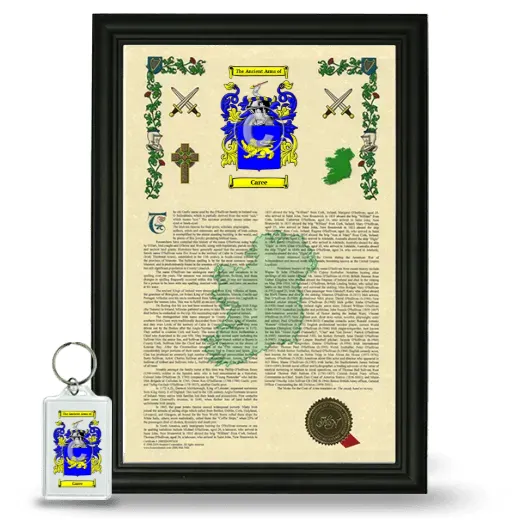 Caree Framed Armorial History and Keychain - Black