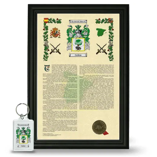 Carissa Framed Armorial History and Keychain - Black