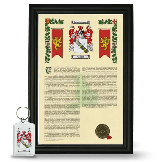 Carlese Framed Armorial History and Keychain - Black