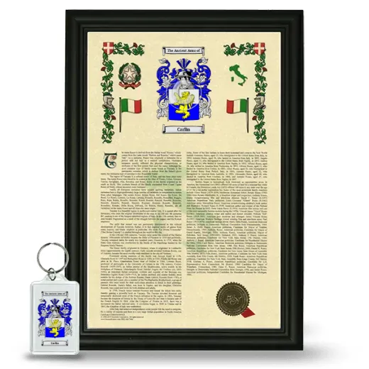 Carlin Framed Armorial History and Keychain - Black